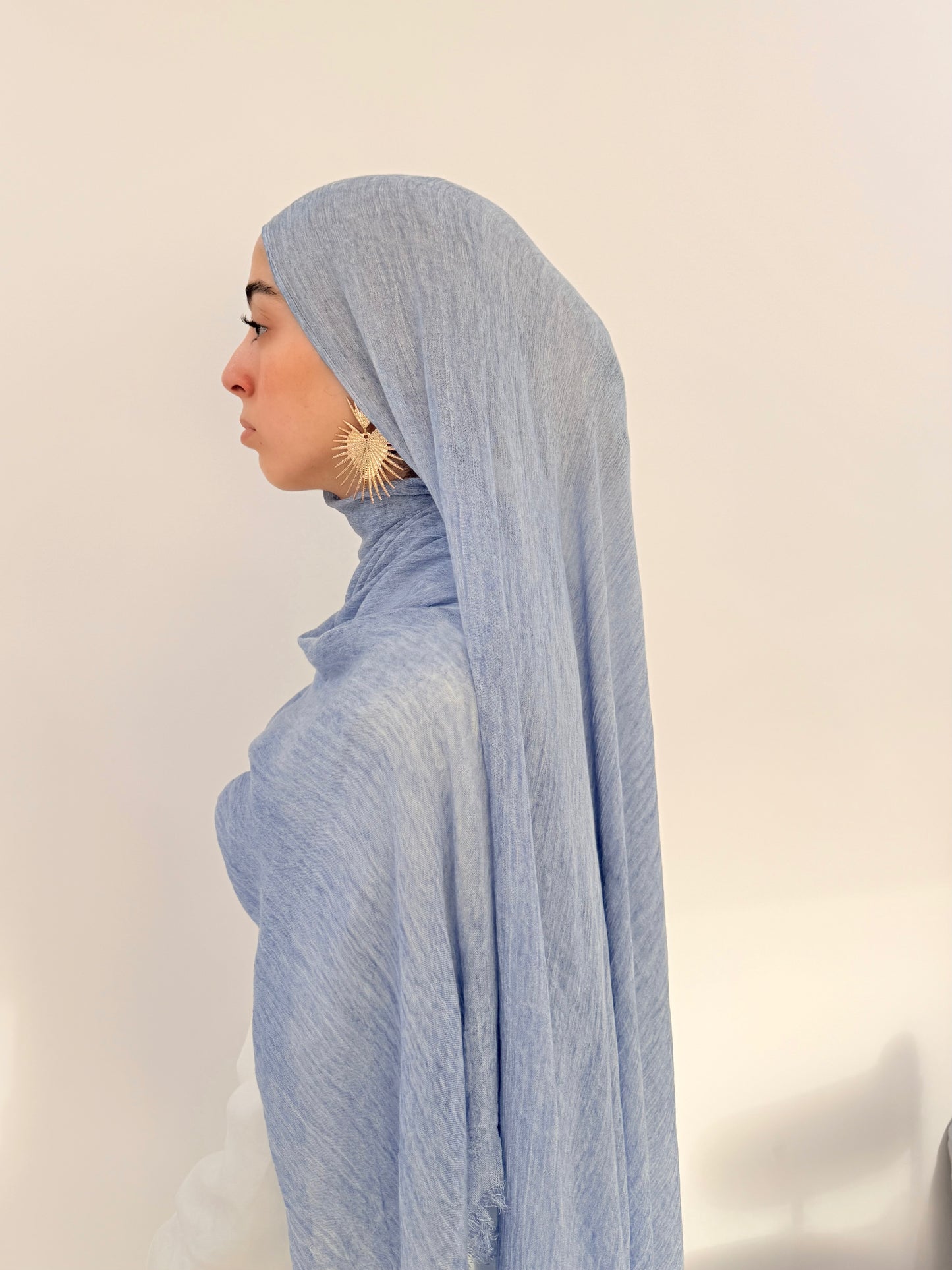 Crinkle Rayon Hijab — Sky Blue سماوي (Samāwi)