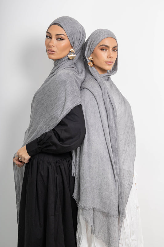 Crinkle Rayon Hijab — Silver ‏فضّة (Fiḍḍah)
