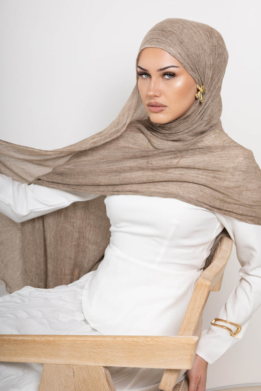 Crinkle Rayon Hijab — Soil ‏طين (Ṭīn)